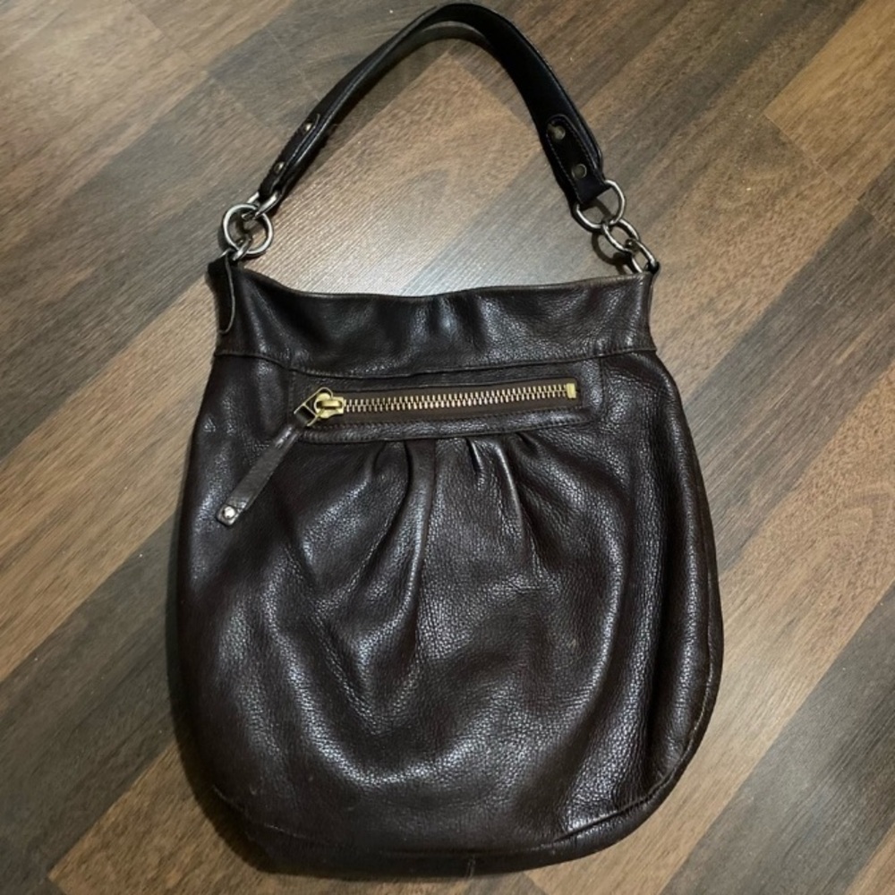 Roots Brown Hobo Genuine Leather Bag H14’X W14’ X D2.5’ - Picture 16 of 16